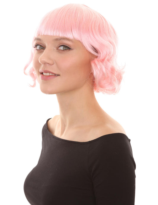 Wigs2you ハロウィン パーティー プレミアム レディース H-1358 着けやすい 快適なフィット感 カーニバル Lt ピンク ウェーブのかかったウィッグ