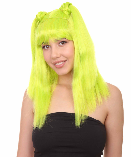 ハロウィンパーティー プレミアム 女性用 H-2837 ライム トワイスト ウィッグ