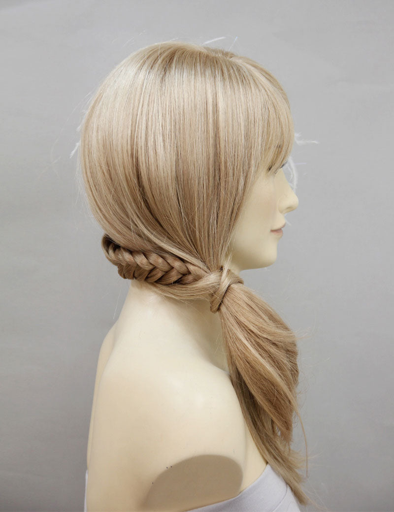女性 W-8219 のおしゃれな ライトブロンド 三つ編みヘアアクセサリー 合成繊維