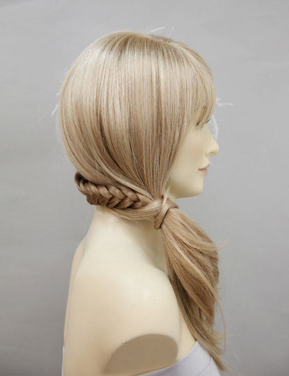 女性 W-8219 のおしゃれな ライトブロンド 三つ編みヘアアクセサリー 合成繊維