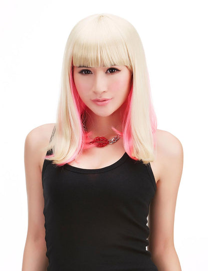 パッツン前髪がとってもかわいいスタイルです！！ヘアーの長さが42ｃｍあります♪ウィッグネット付き♪ PTB-009