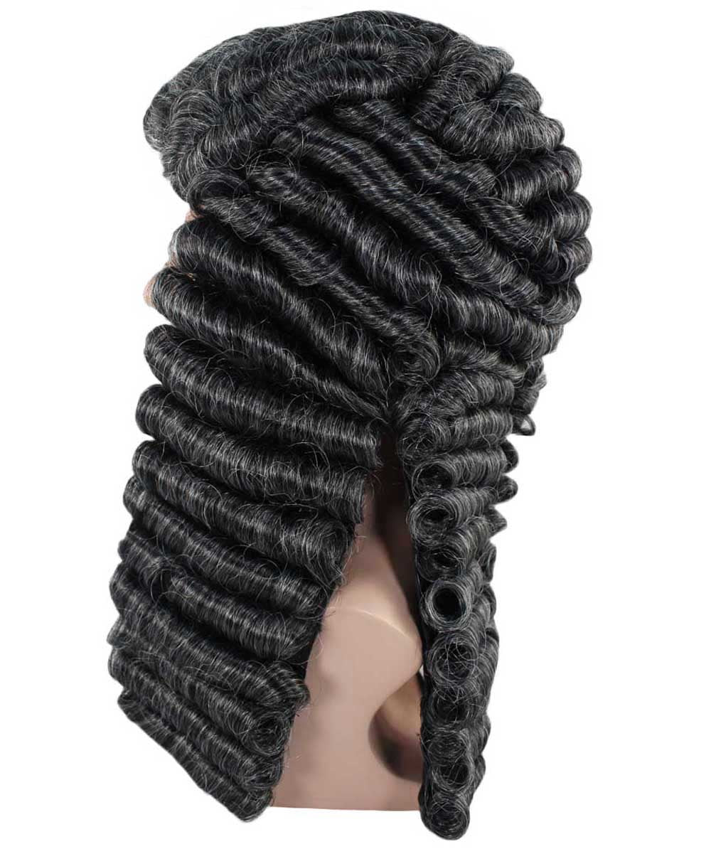 ハロウィンパーティ プレミアム男性用 H-4273 コロニアル判事 ブラックロングウィッグ