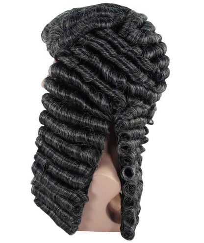 ハロウィンパーティ プレミアム男性用 H-4273 コロニアル判事 ブラックロングウィッグ