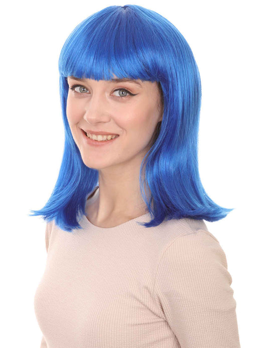 Wigs2you ハロウィン パーティー プレミアム レディース H-1378 着けやすい 快適なフィット感 ロングボブ ダークブルー ウィッグ