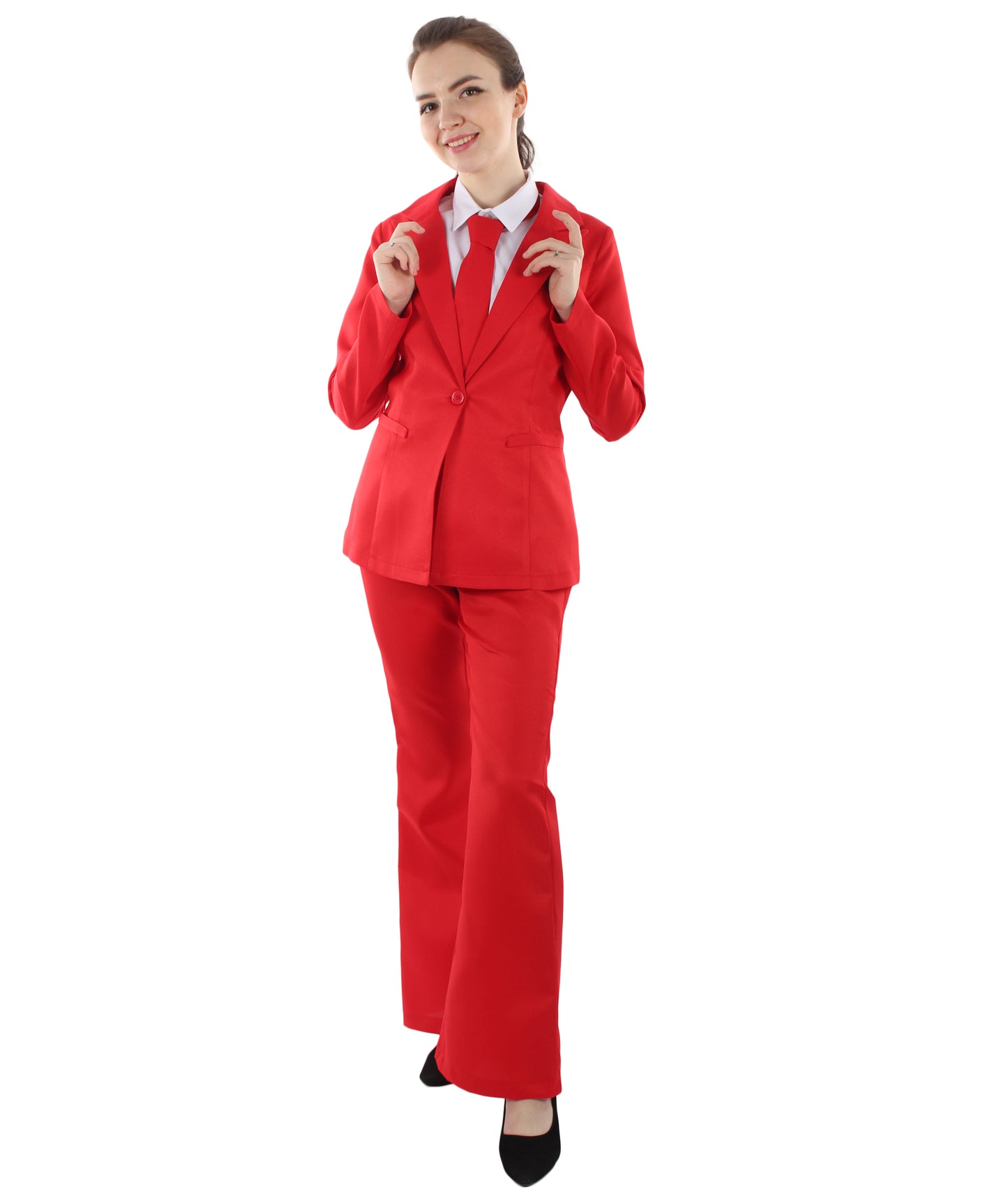 女性用 JCP-058_4 エクスクルーシブ デラックス シンガー パーティー スーツ レッド コスプレ コスチューム