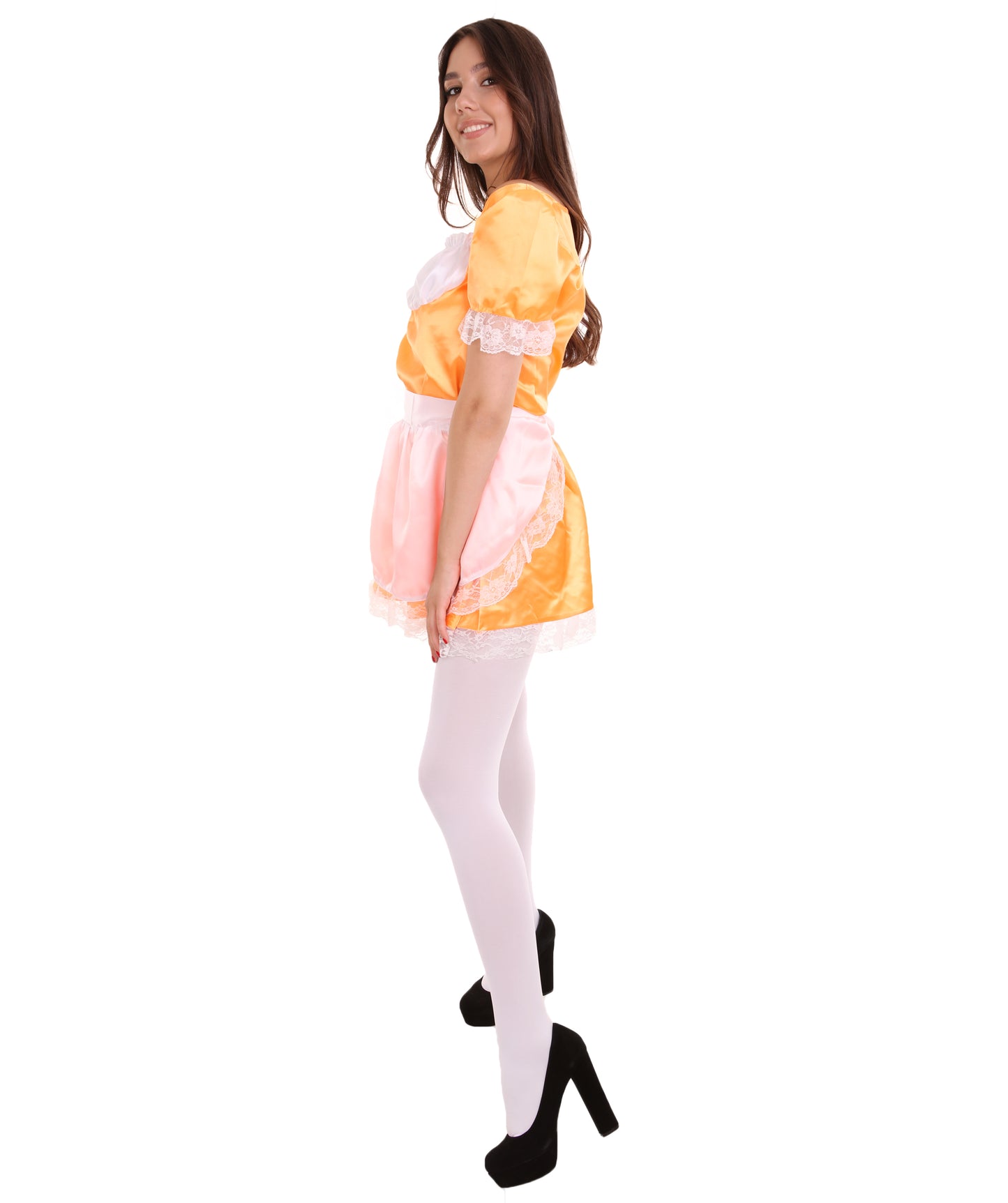 女性用 JCO-343_9 伝統的なメイド制服コスプレ オレンジコスチューム