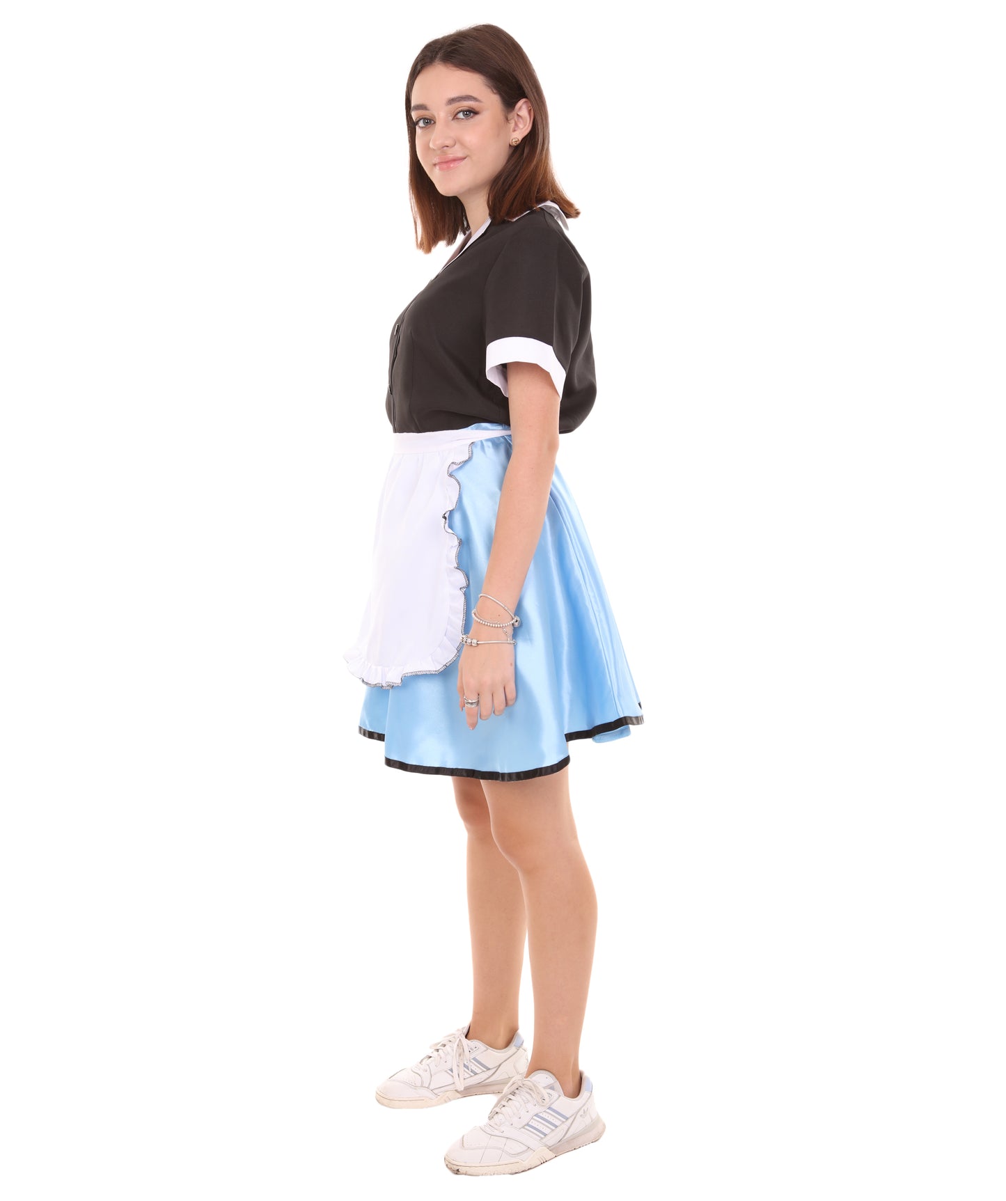 大人向け女性用 JCO-159 50年代 カーホップ ガール ウェイトレス コスチューム ブラック＆ブルー コスプレ コスチューム