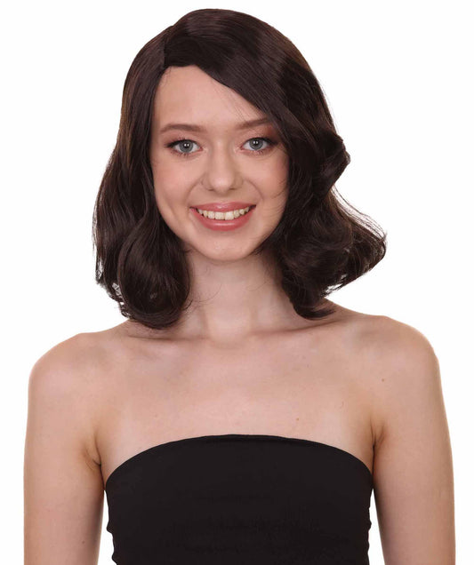 Wigs2you ハロウィン パーティー プレミアム 簡単に着用できる H-1148 とても快適なダークブラウン カーリー レディ ウィッグ