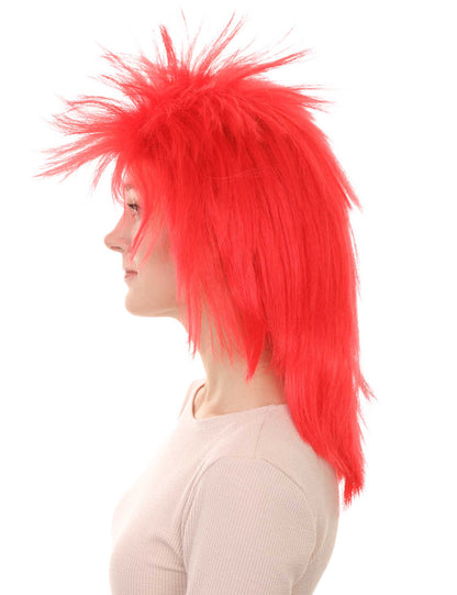 Wigs2you ハロウィン パーティー プレミアム H-1305 簡単に着用でき 快適なフィット感 80 年代女性レッド ロッカー スタイルウィッグ