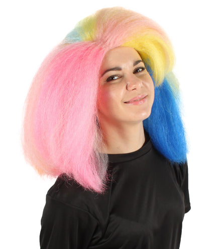 ハロウィンパーティプレミアムレディース H-5756 レインボーカットアフロウィッグ