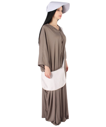 女性用 JCP-068_6 グレー ローブ ハンドメイド コスプレ衣装とバッグ ボンネット付き