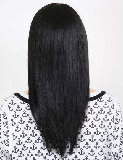 定番の人気商品です！ストレートロングスタイル  ウィッグ1つで簡単にサラサラヘアーに！ ウィッグネット付き W-407