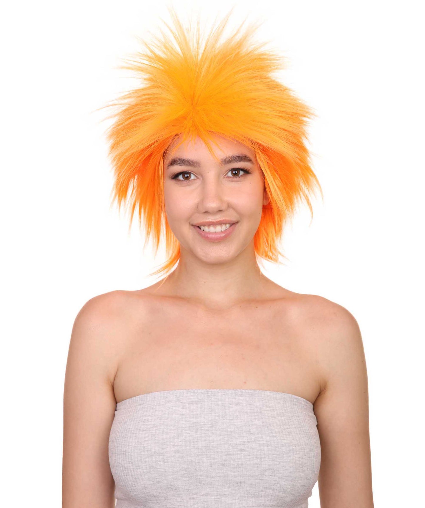 Wigs2you ハロウィンパーティープレミアムレディース H-1682 着け心地が良い とても快適 ファンキーパンク オレンジウィッグ