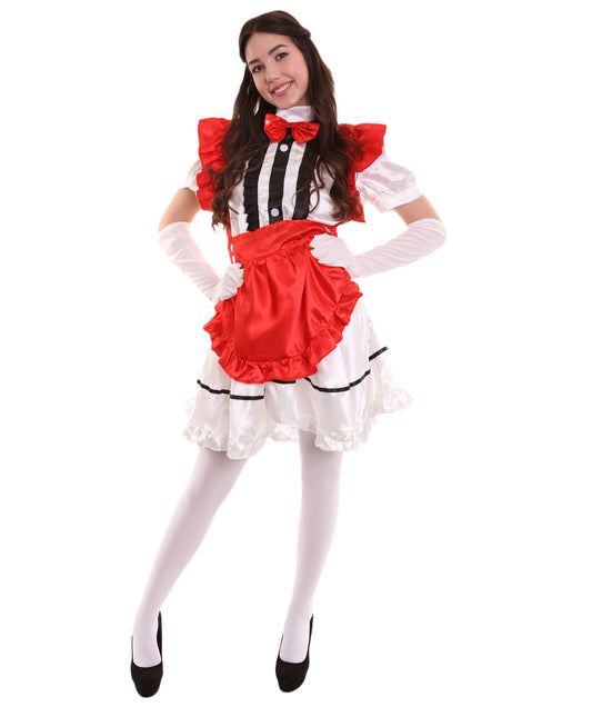女性用 JCO-326_16 アニメ コスプレ フレンチメイド ファンシー ドレス レッド コスプレ コスチューム