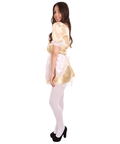 女性用 JCO-343_5 伝統的なメイド制服コスプレ ゴールドコスチューム