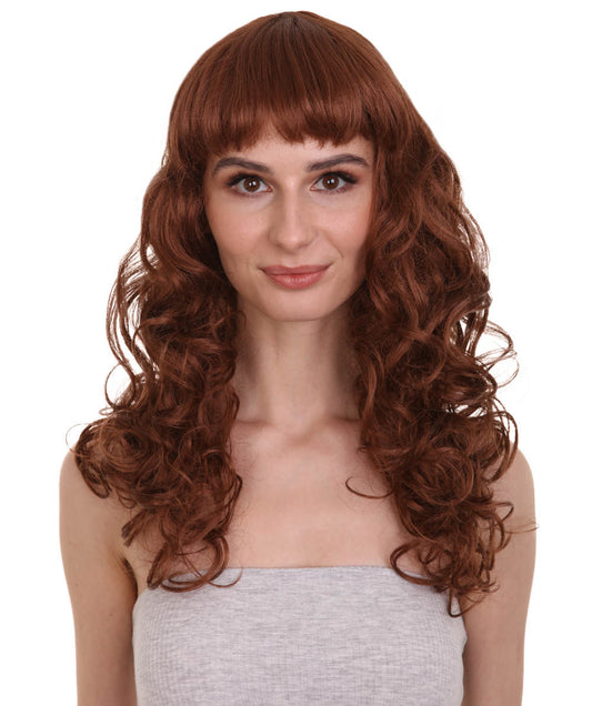 Wigs2you ハロウィンパーティープレミアム レディース H-1024 着用しやすい ベラウィッグ オーバーンブラウン色