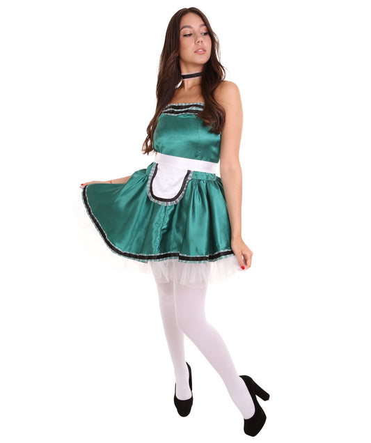 女性用 JCO-344_8 フレンチメイド制服コスプレ ダークグリーンコスチューム