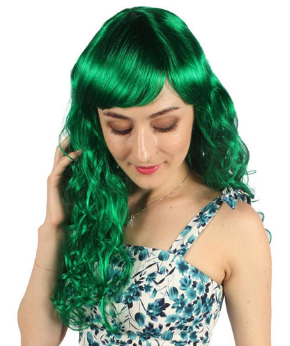 Wigs2you ハロウィン パーティー プレミアム H-817 バットマン 女性ジョーカー ウィッグ ダークグリーン色