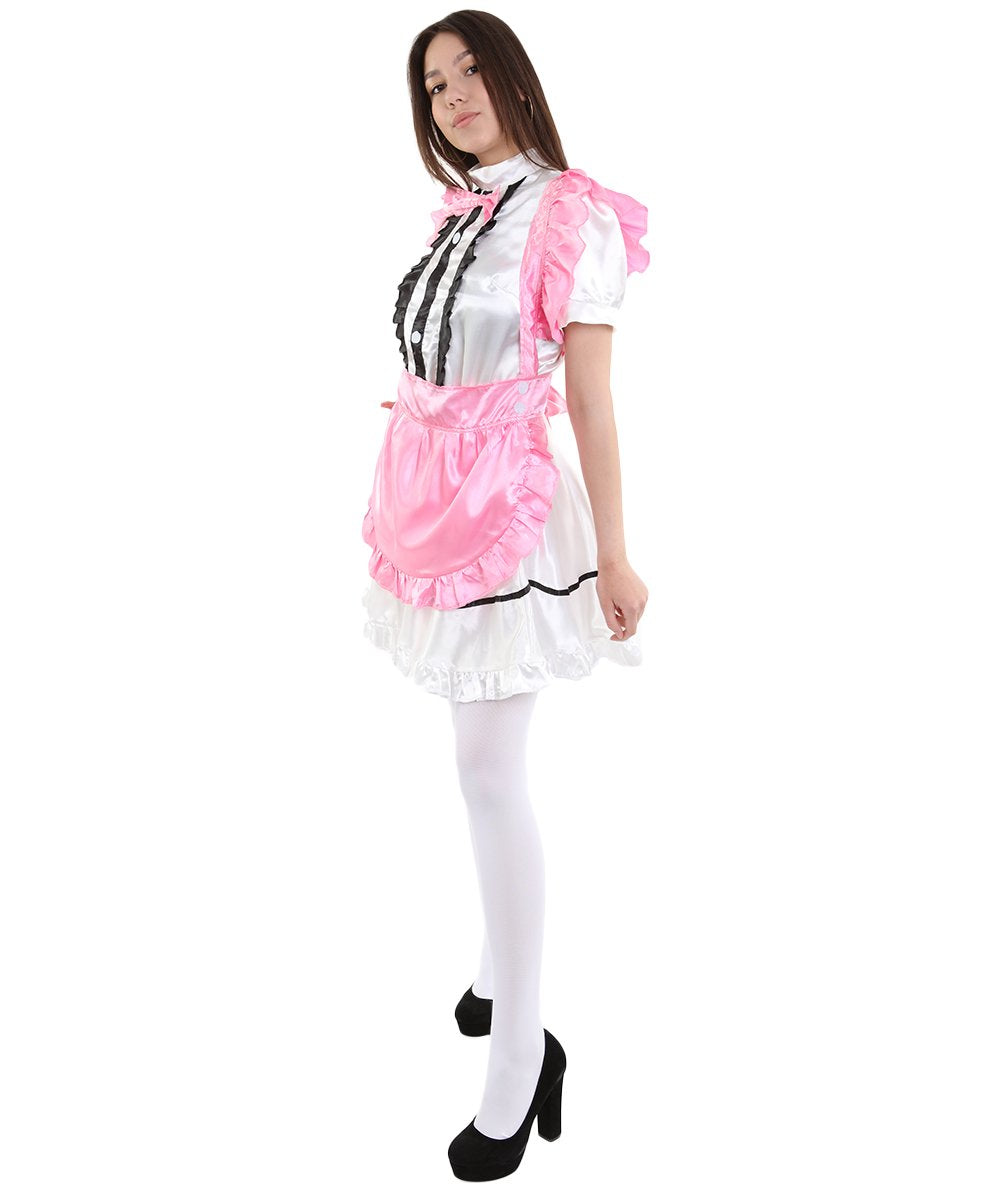 女性用 JCO-326_12 アニメ コスプレ フレンチメイド ファンシー ドレス ダークピンク コスプレ コスチューム