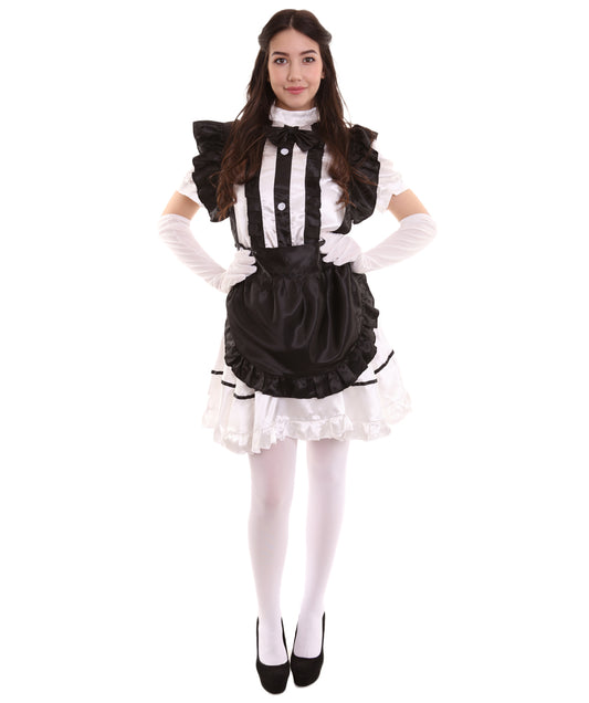 女性用 JCO-326 アニメ コスプレ フレンチメイド ファンシー ドレス ブラック コスプレ コスチューム