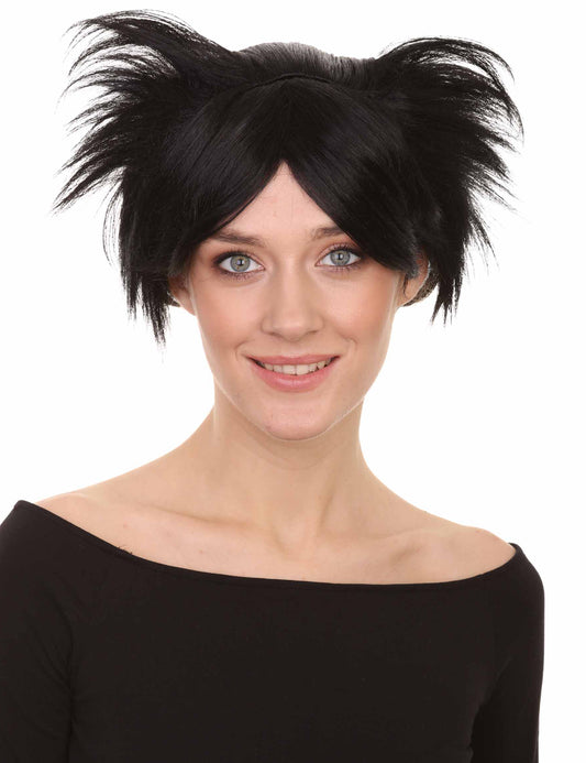 スザンナかつら|婦人用背の低いブラック性格コスプレ・ハロウィンかつら|割増空気を通すCaplessなキャップH-307