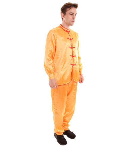 大人用メンズ JCO-269_10 中国の伝統的なカンフー オレンジサテン 制服 コスプレ衣装