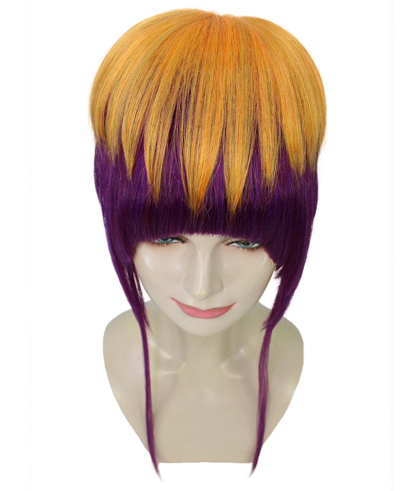 女性用 H-5961 コスプレ カラフル ウィッグ 合成繊維 キャップレス キャップ ハロウィンに最適