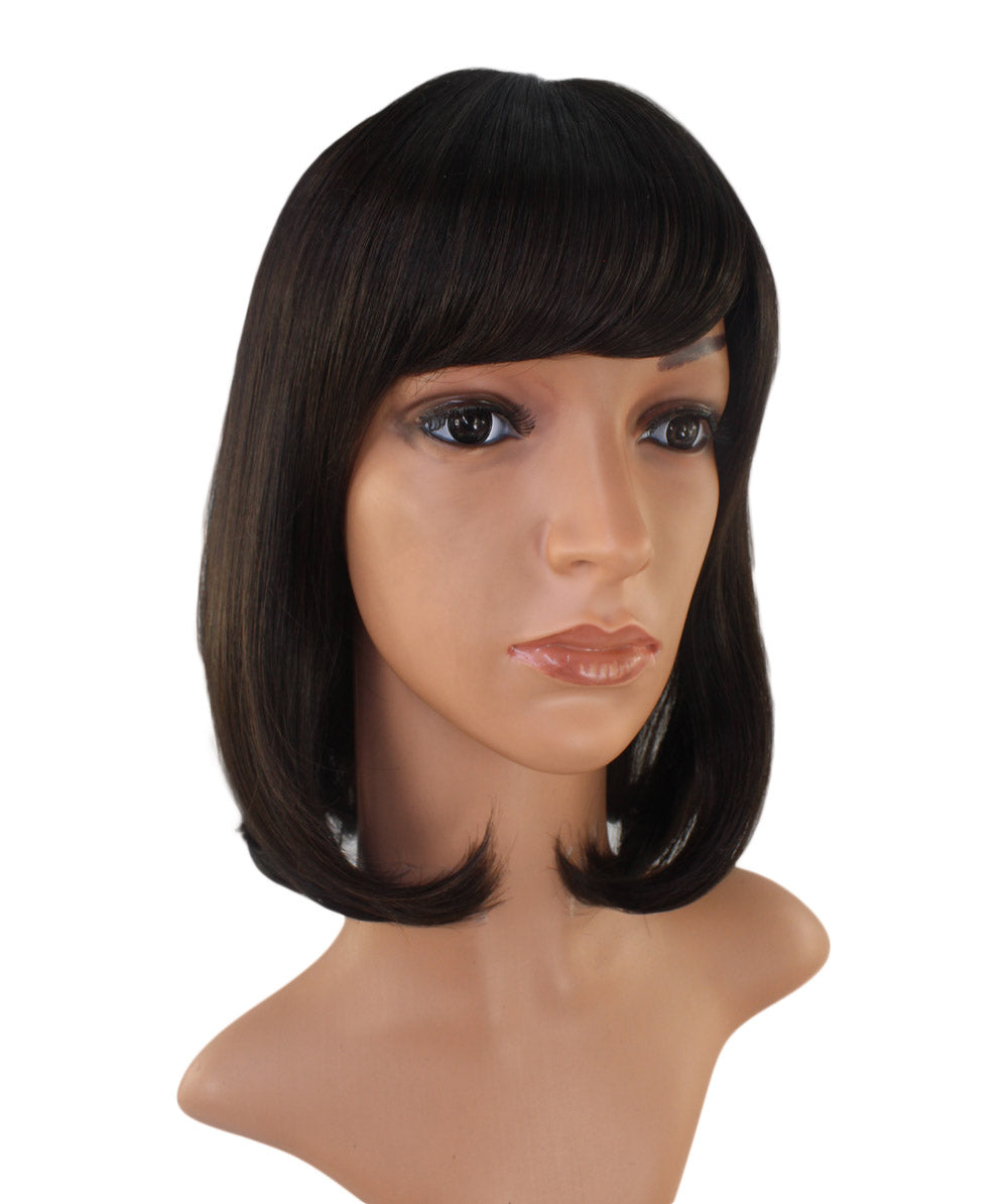 耐熱商品 | ミディアムウィッグ | 手触りのいいストレート+毛先の内巻きでキュートに | ウィッグネット付き W-546