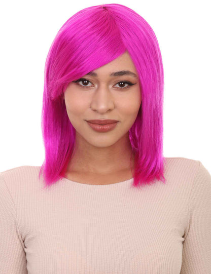 Wigs2you ハロウィン パーティー プレミアム H-1431 簡単に着用でき 快適なフィット感の女性ショート ネオン フューシャ ウィッグ