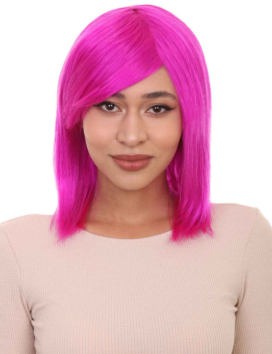 Wigs2you ハロウィン パーティー プレミアム H-1431 簡単に着用でき 快適なフィット感の女性ショート ネオン フューシャ ウィッグ