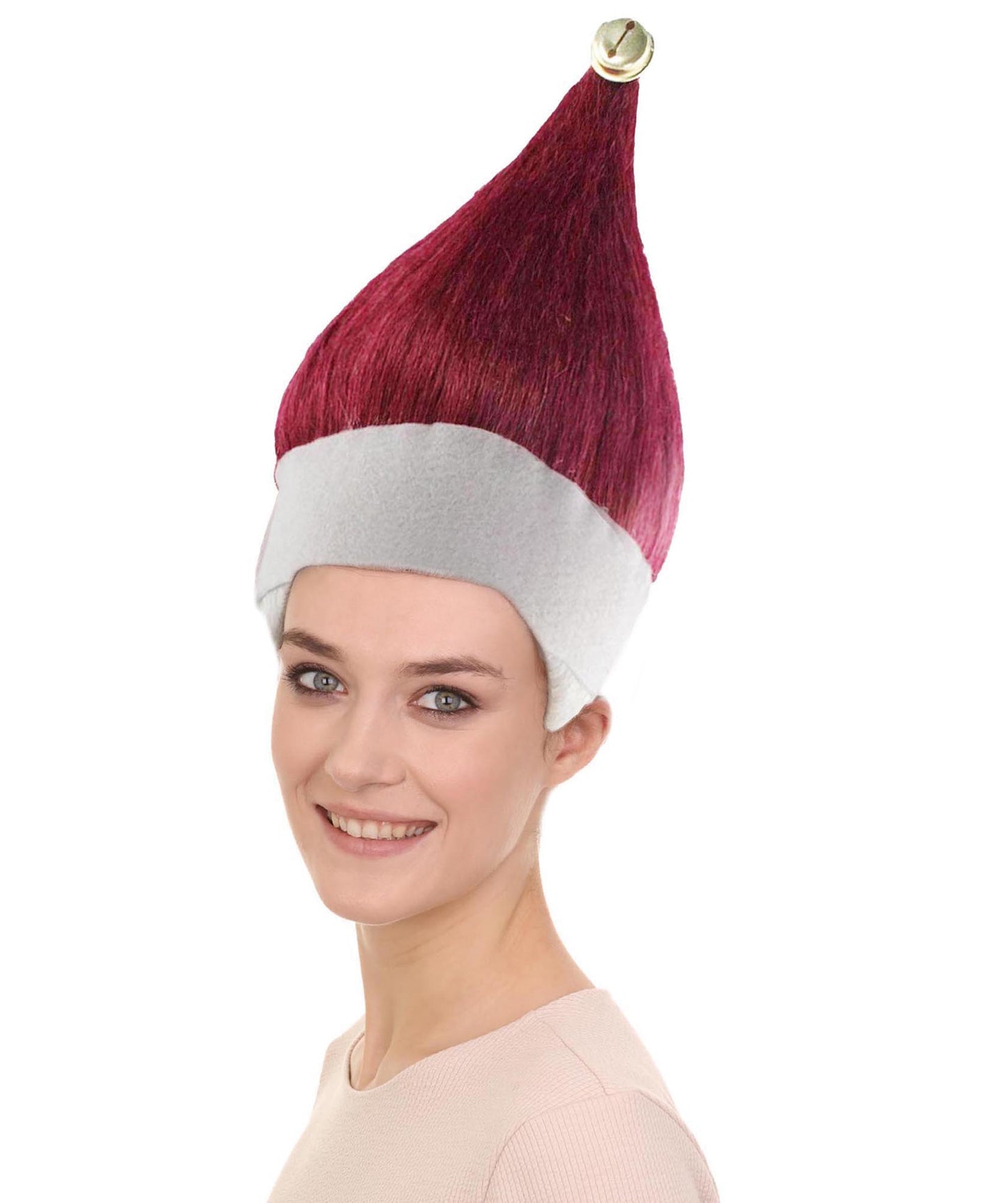 レディース レッド エルフ ウィッグ 1 H-3547 クリスマスウィッグ プレミアム 通気性の良い キャップレスキャップ