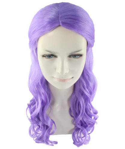 ハロウィンパーティー プレミアム 女性用 H-2952 ライラック ロング ウェーブ ウィッグ