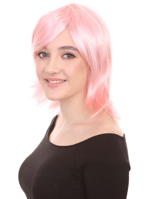 Wigs2you ハロウィン パーティー プレミアム H-1428 簡単に着用でき 快適なフィット感の女性ショート Lt ピンクウィッグ