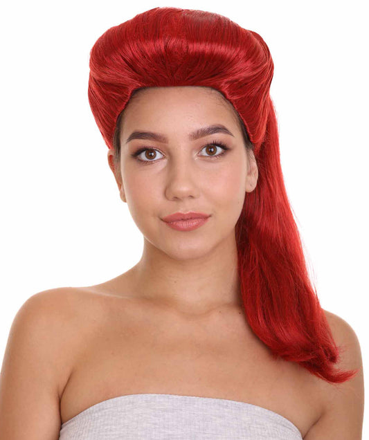 Wigs2you H-5234レディースミディアム長さマゼンタストレートポニーテールコスプレウィッグプレミアム通気性キャップレスキャップ