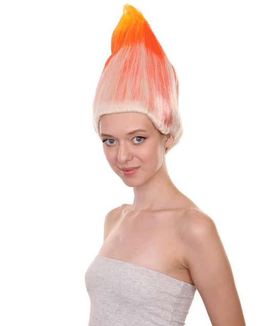 Wigs2you ハロウィンパーティープレミアム H-1800 着け心地が良い とても快適 女性用コスプレウィッグ オレンジとホワイト トロールズスタイル