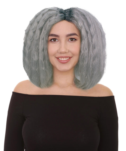 女性用 H-5990 グレー ファッション クリエイティブ ウィッグ コスプレに最適 キャップレス キャップ 合成繊維