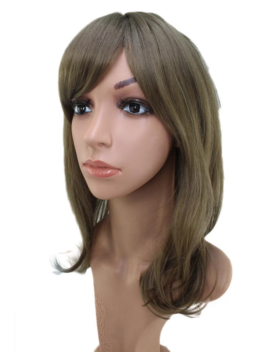エアリーカールが可愛い！ふわふわヘアで柔らかな女の子に  耐熱です ウィッグネット付き W-537