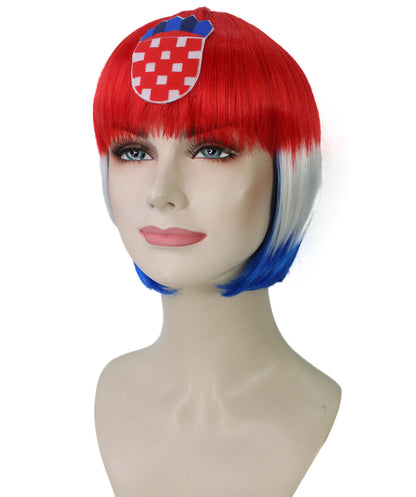 ハロウィンパーティープレミアムレディース Flag-002 ボブウィッグ マルチカラー ファンシーキャラクターファッションウィッグ ソフト合成繊維