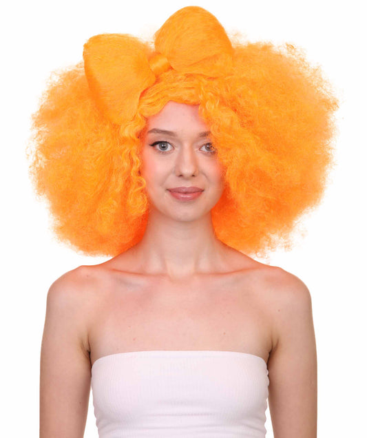 Wigs2you ハロウィン パーティー プレミアム レディース H-1234 着けやすい 快適なフィット感 パンプキン オレンジ アフロ スモール ボウウィッグ
