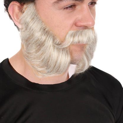 Wigs2you MU-011 大人用シルバーグレーマトンチョップつけひげ、高品質合成繊維