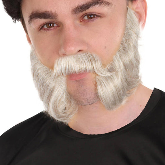 Wigs2you MU-011 大人用シルバーグレーマトンチョップつけひげ、高品質合成繊維