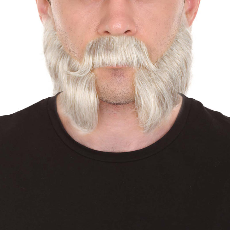 Wigs2you MU-011 大人用シルバーグレーマトンチョップつけひげ、高品質合成繊維