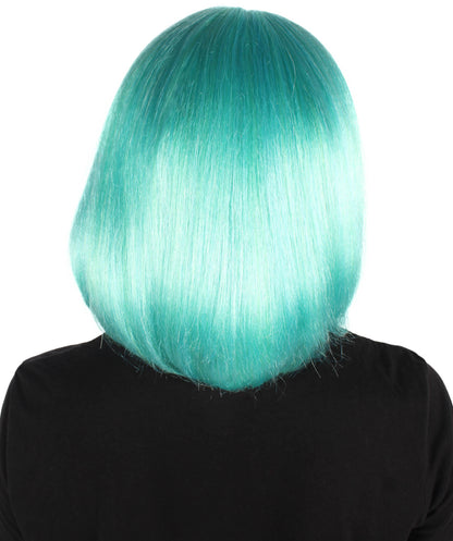 Wigs2you H-6924 前髪付きレディースウェーブブルーボブウィッグ｜コスプレに最適｜難燃性合成繊維