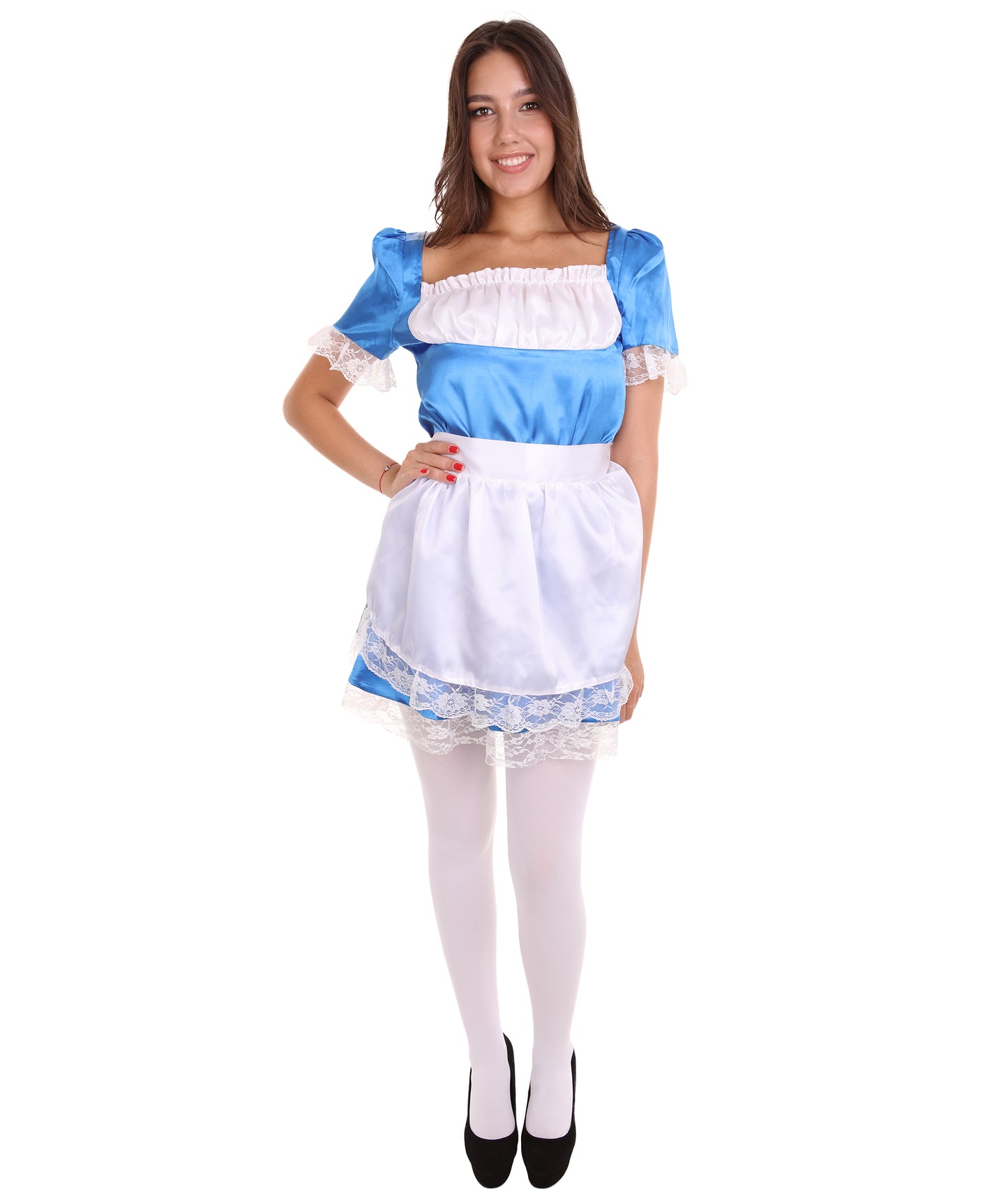 女性用 JCO-343_3 伝統的なメイド制服コスプレ ロイヤルブルーコスチューム