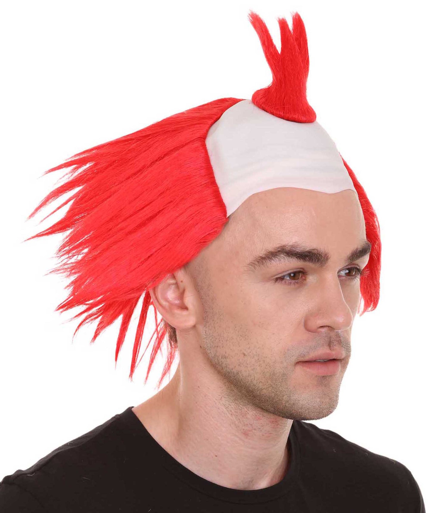 大人メンズ怖いねじれたクラウンウィッグ H-4389 赤 ハロウィンウィッグ