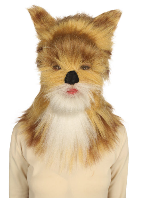 ハロウィンパーティープレミアムレディース H-5224 フォックスコレクション 白とブロンドの毛むくじゃらの猫のコスプレウィッグ＆マスク 通気性のあるキャップレスキャップ