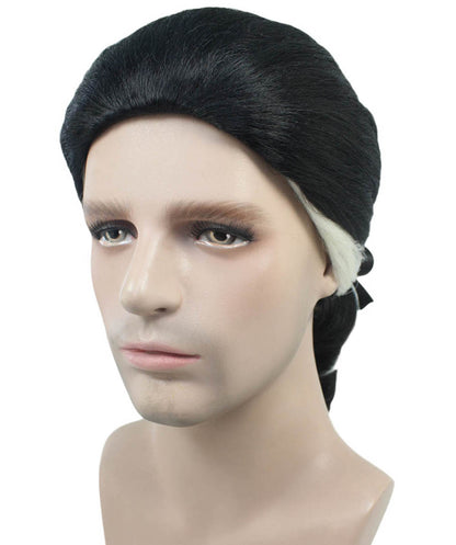 メンズスタイルロックスターブラックウィッグ H-4294 プレミアム通気性キャップレスキャップ