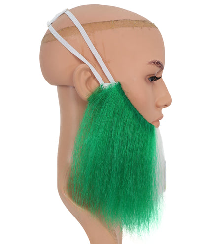 Wigs2you MU-001 メキシコ国旗のひげ | 9.5インチ 合成緑、白、赤のコスチュームひげ | イベント用の愛国的なヘアピース