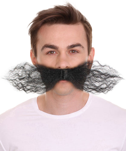 Wigs2you MU-004L-BLK メンズ ドクターエッグヘッド メカニカルジーニアス カーリー マスタッシュ マルチカラーオプション