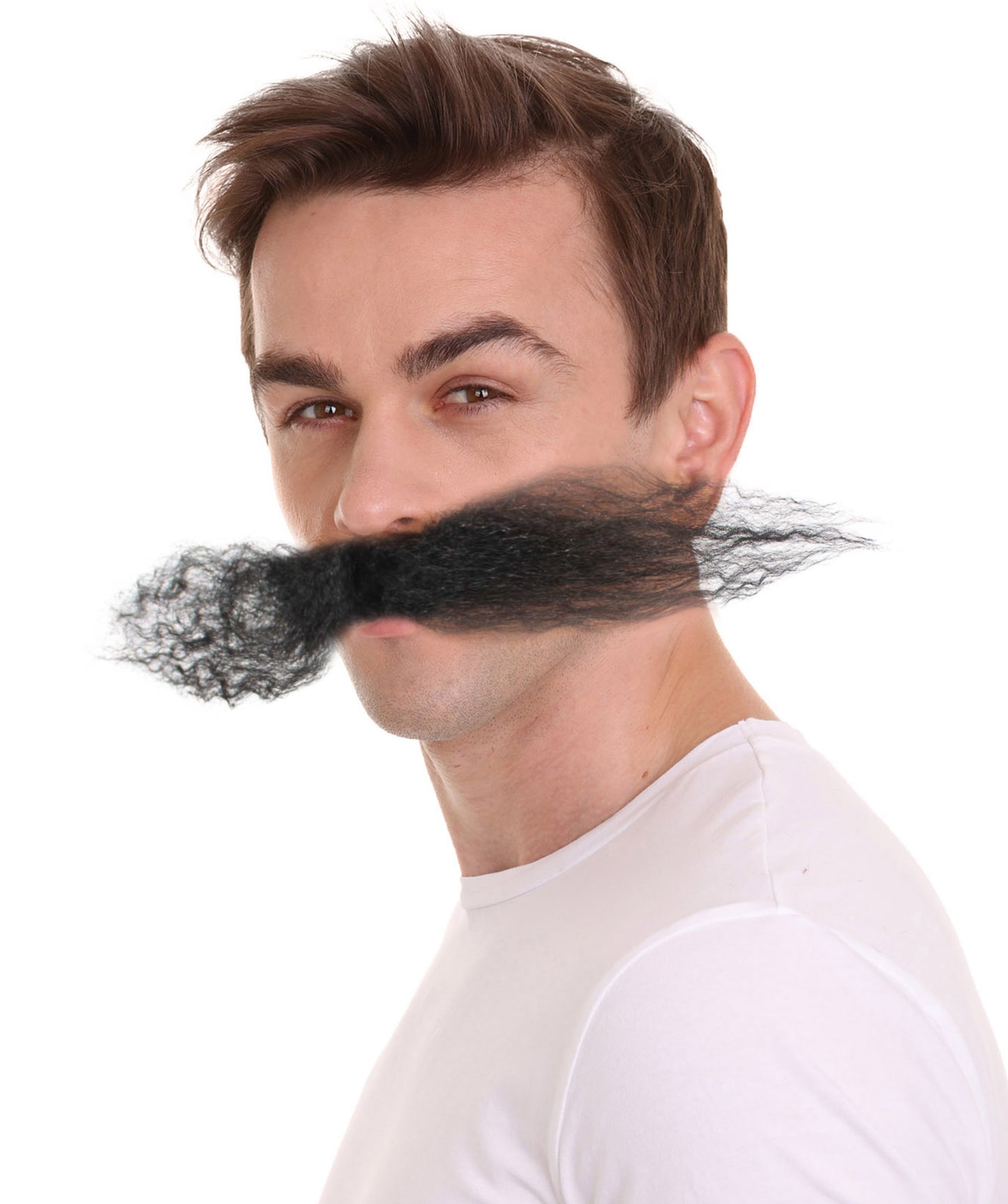 Wigs2you MU-004L-BLK メンズ ドクターエッグヘッド メカニカルジーニアス カーリー マスタッシュ マルチカラーオプション